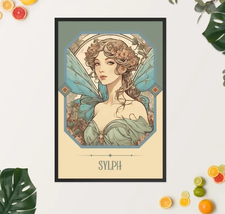 Sylph Art Print – Art Nouveau Inspired Tarot Woman