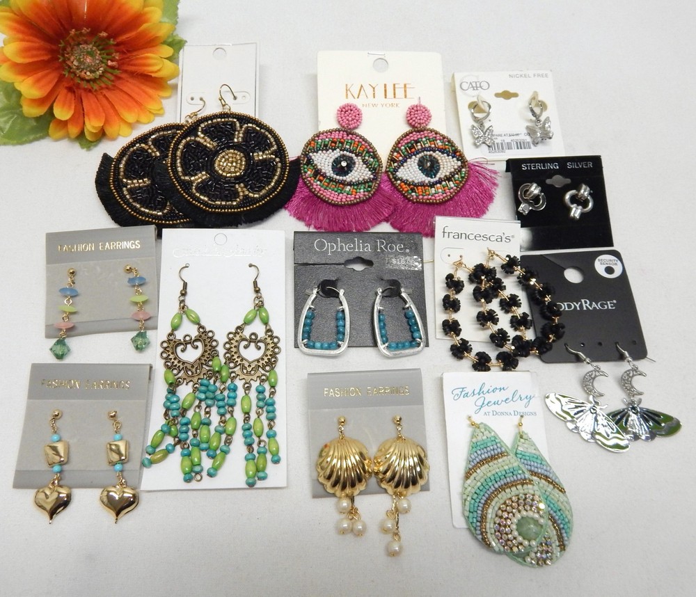 Earring Lot For Pierced Ears, Hook & Post Back
