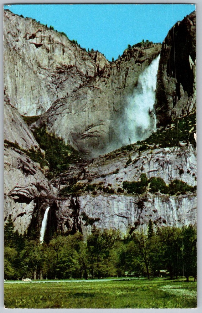 Vtg Postcard Yosemite Falls Waterfall Yosemite National Park, CA 1950s