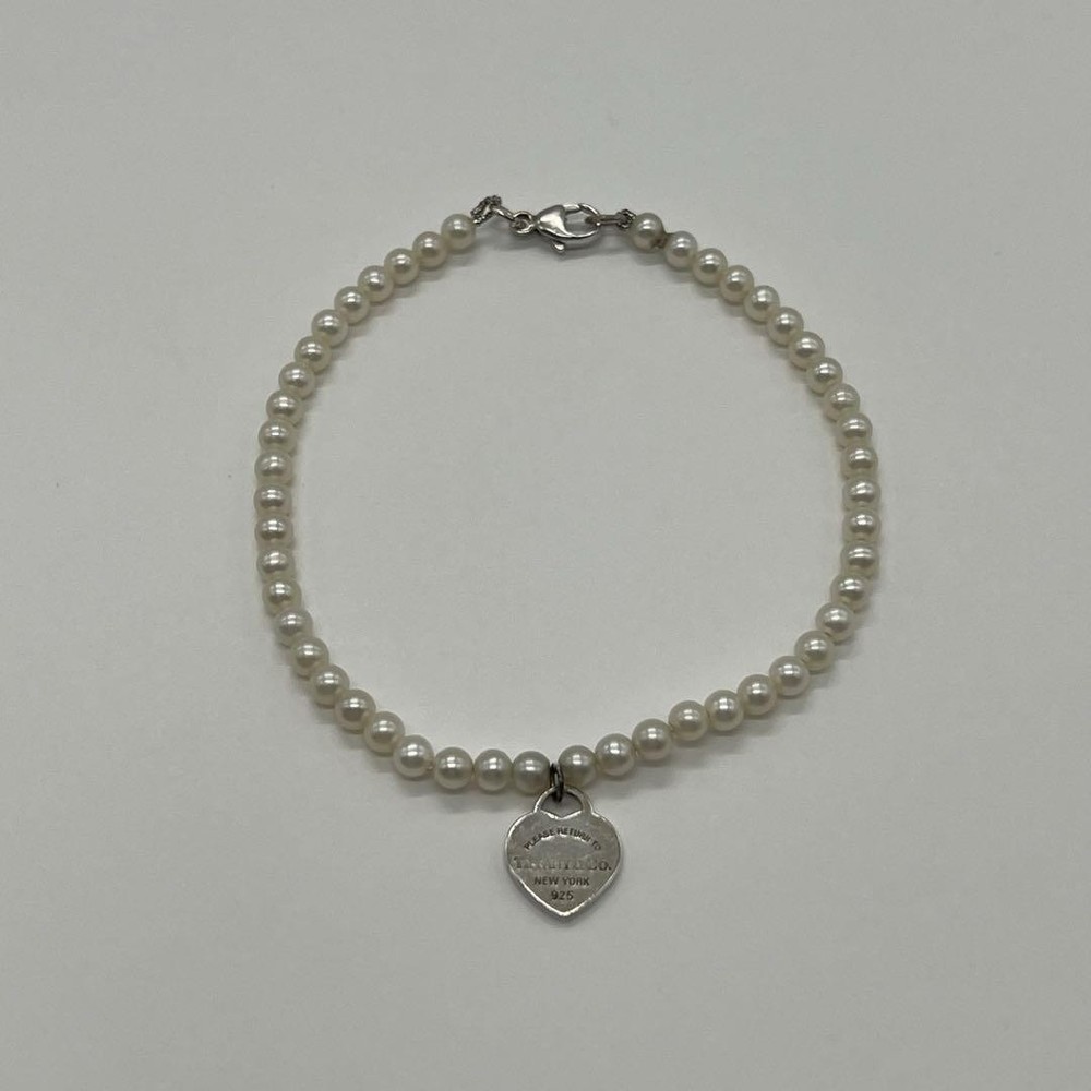 Tiffany Return To Heart Pearl Charm Bracelet Brand New