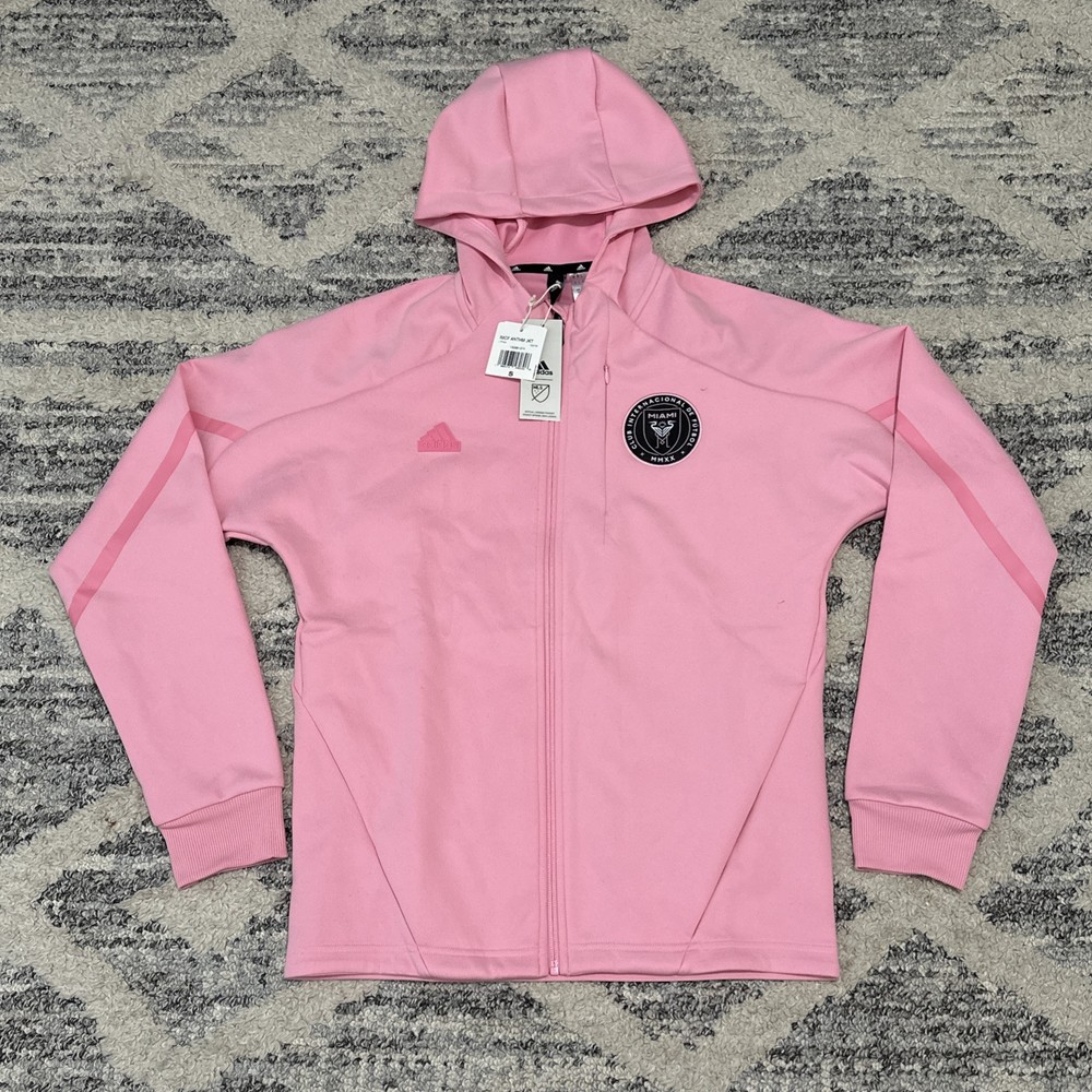 Adidas Inter Miami Pink MLS Soccer Hooded Jacket Small