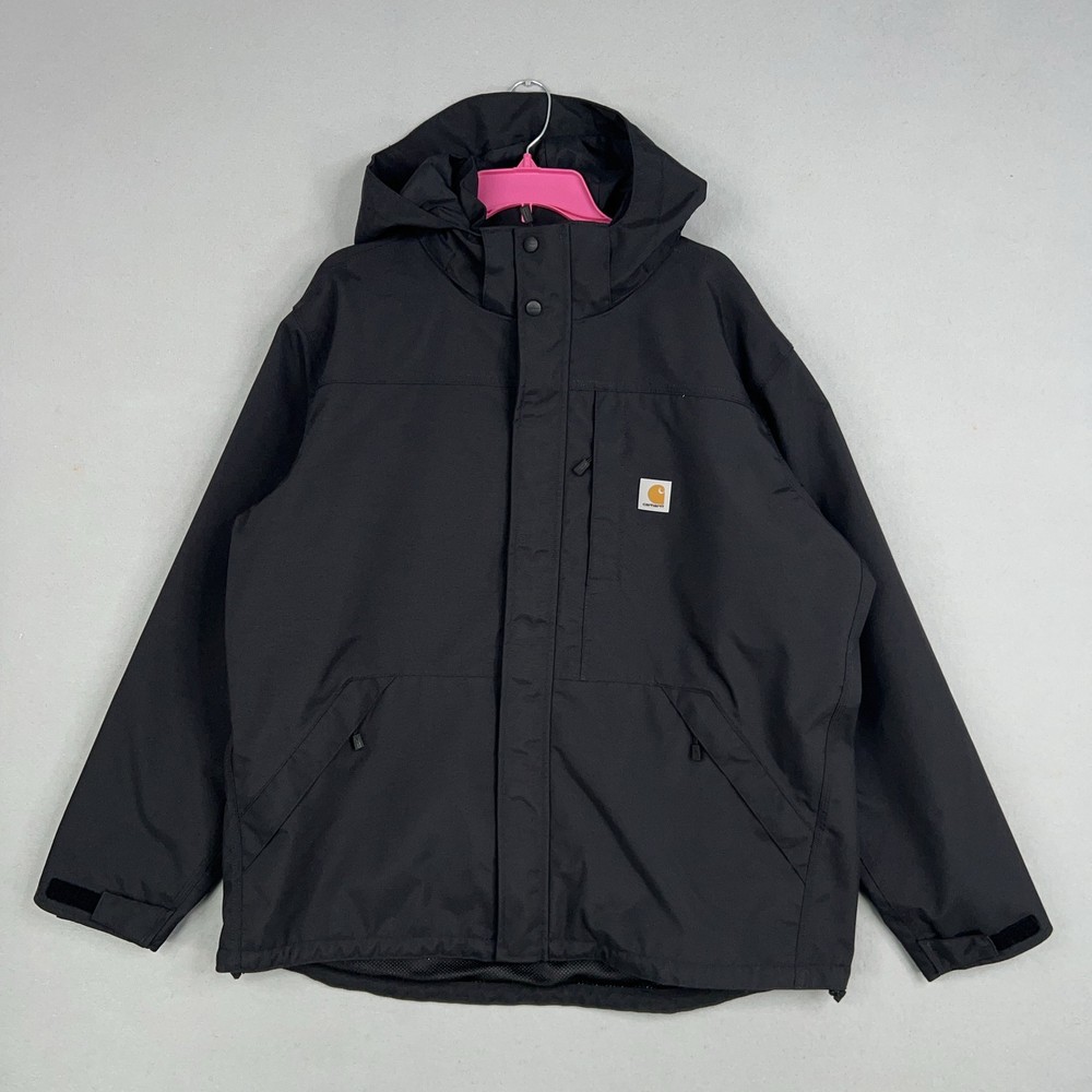 Carhartt Mens XL Black Storm Defender Heavyweight Work Jacket Loose Fit