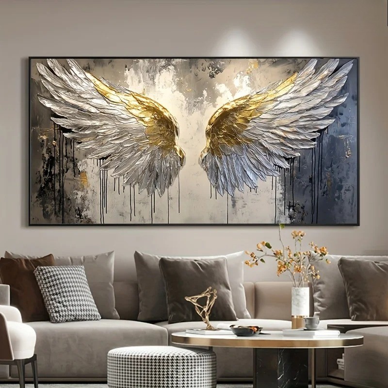 Abstract Golden Angel Wings Canvas Wall Art Canvas Painting Home Decor Print Art