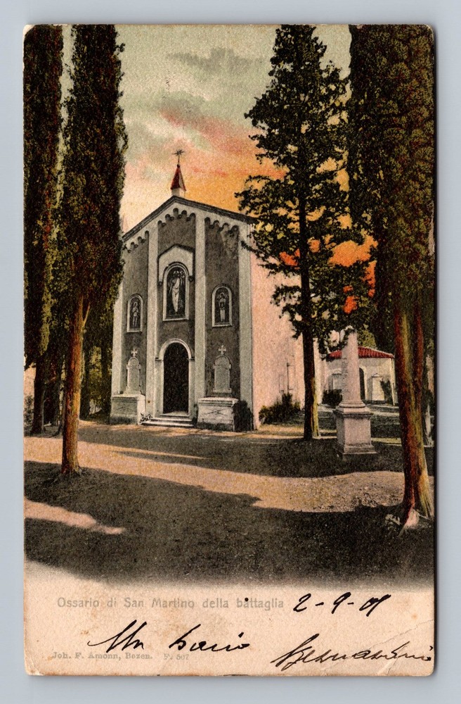 Italy- Della Battaglia Ossuary Chapel Of San Martino Postal PC Vintage Postcard