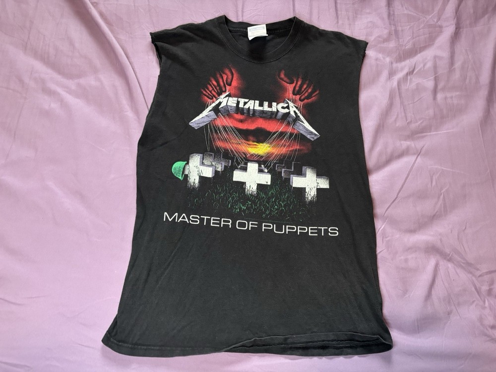 Metallica Shirt Mens Medium Black Sleeveless 2007 Master Of Puppets Metal Rock