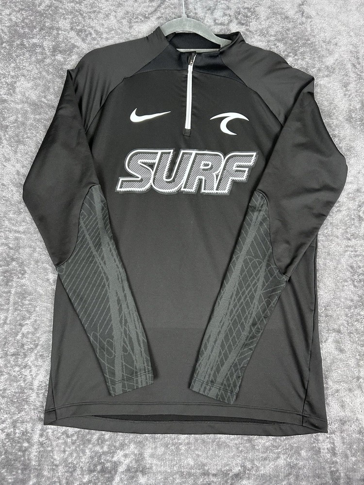 Nike Dri Fit Jacket Womens Medium Black 1/4 Zip Long Sleeve Pullover Slim Fit