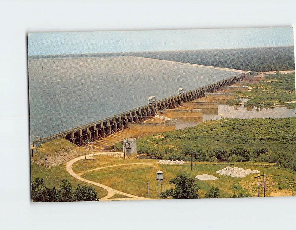 Postcard Santee Dam And Spillway South Carolina USA