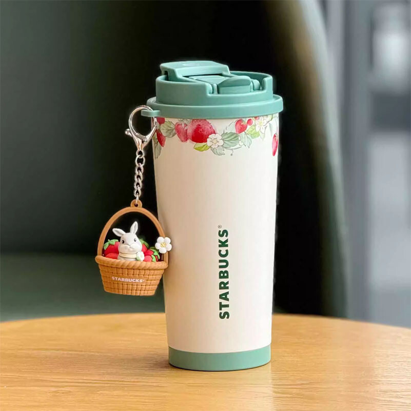 Starbucks 2024 Strawberry Rabbit 16oz Stainless Steel Tumbler Good Time Series