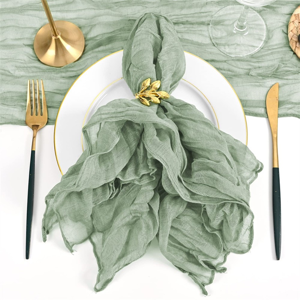 6Pcs About 50*50cm Cheesecloth Napkin Thin Gauze Tablecloth Placemat Decoratio ♪
