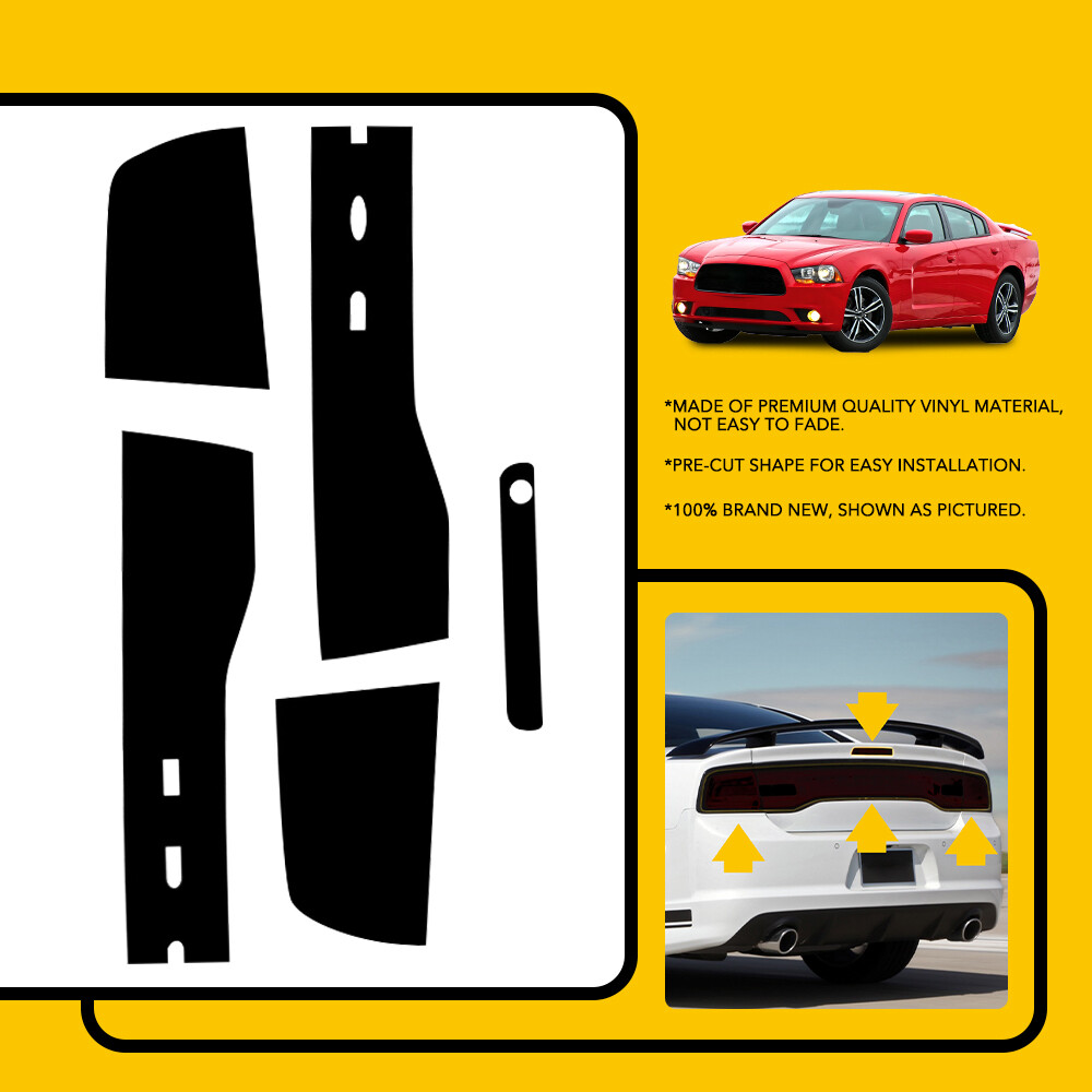 2011-2014 Dodge Charger Smoke Tail Light Tint Cover Overlays