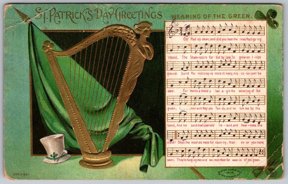 Antique Postcard Wearing Of The Green Philadelphia, PA 1900s