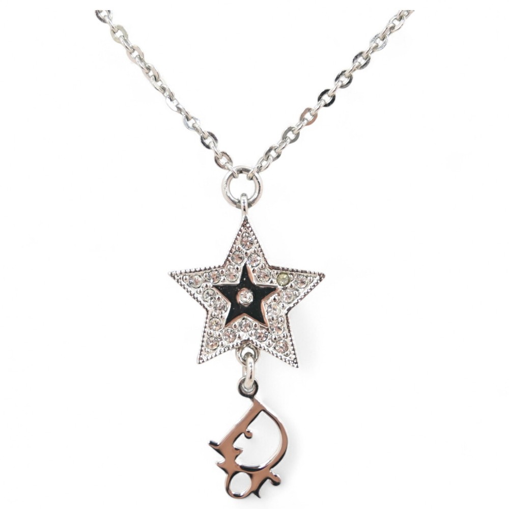 Dior Star Motif Silver Rhinestone Necklace di9910vf Elegant Design