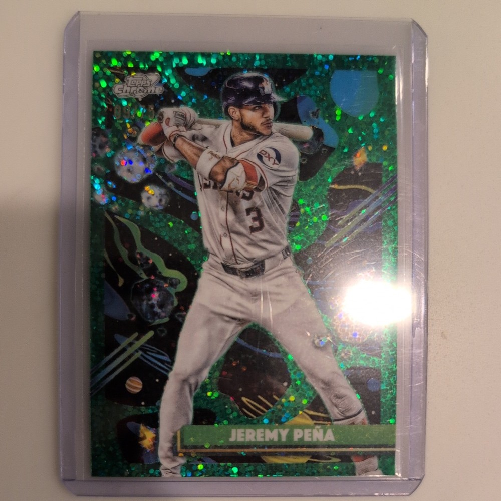2025 Topps Chrome Cosmic #89 Jeremy Peña Green Space Dust Refractor #/75