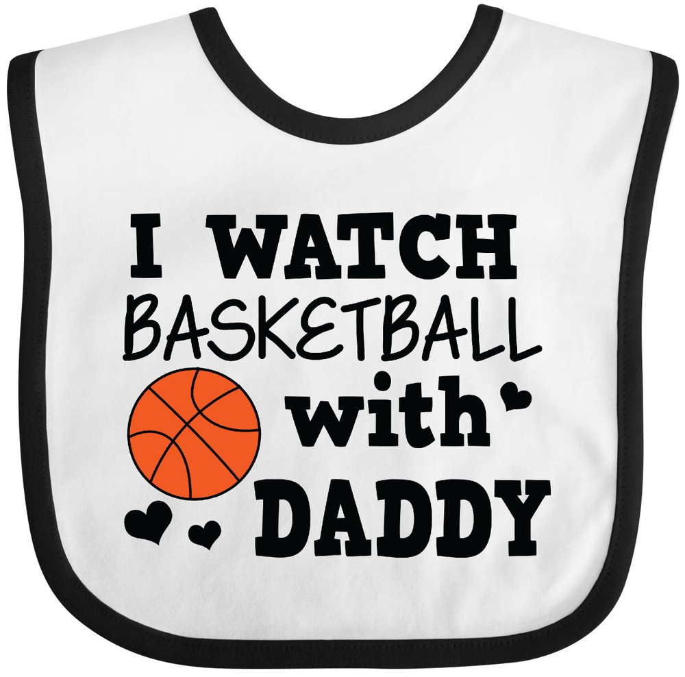 Inktastic I Watch Basketball With Daddy Baby Bib Sports My Dad Cute Adorable Jmg