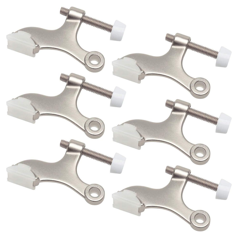 Nuk3y Hinge Pin Satin Nickel Heavy Duty Door Stop (6-Pack)