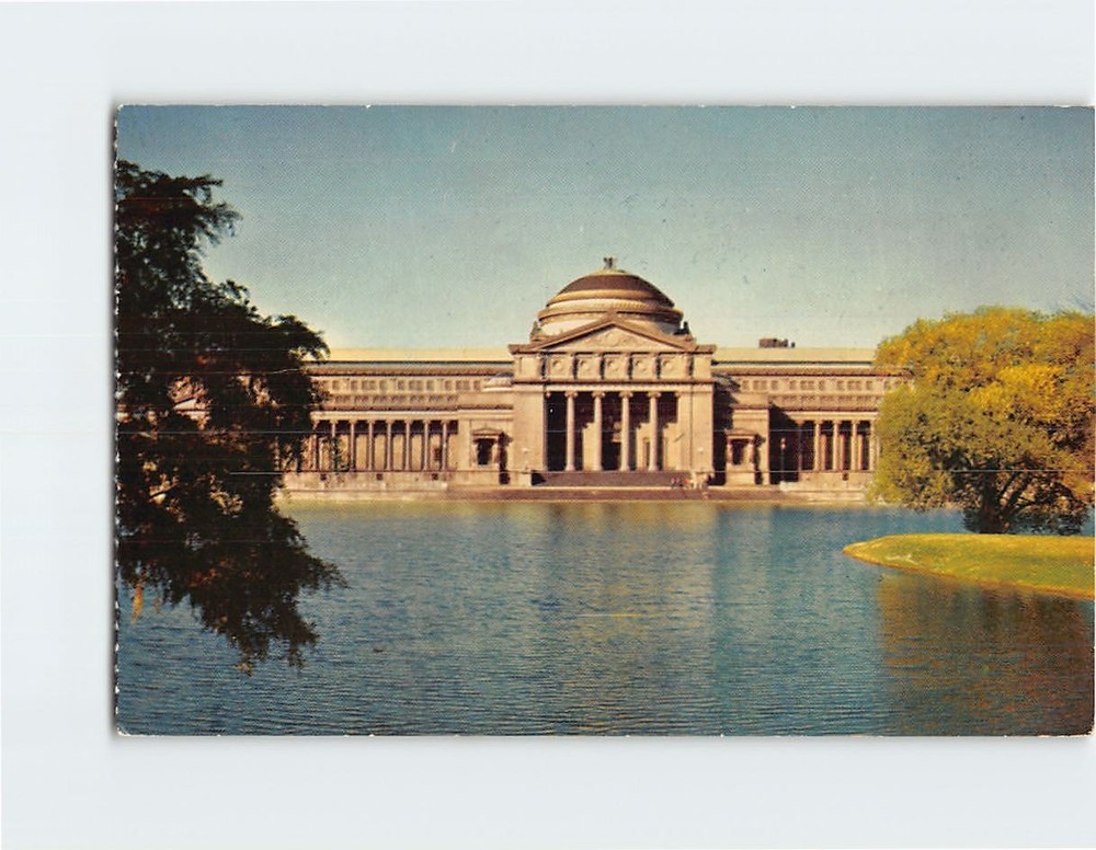 Postcard Museum of Science & Industry Jackson Park Lagoon Chicago Illinois USA