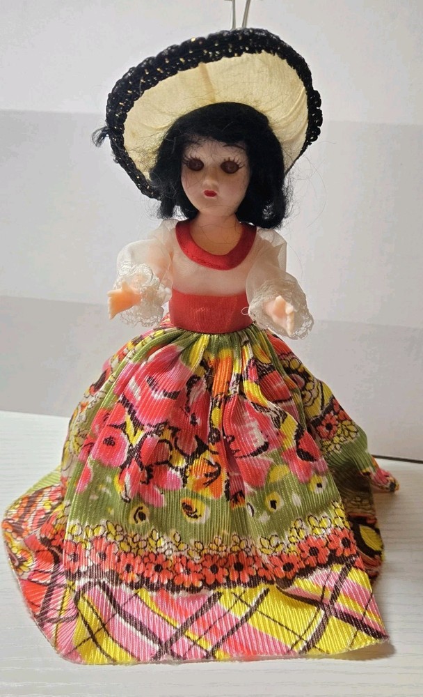 Vintage Sleepy Eye Arco Doll Floral Dress With White Hat 8