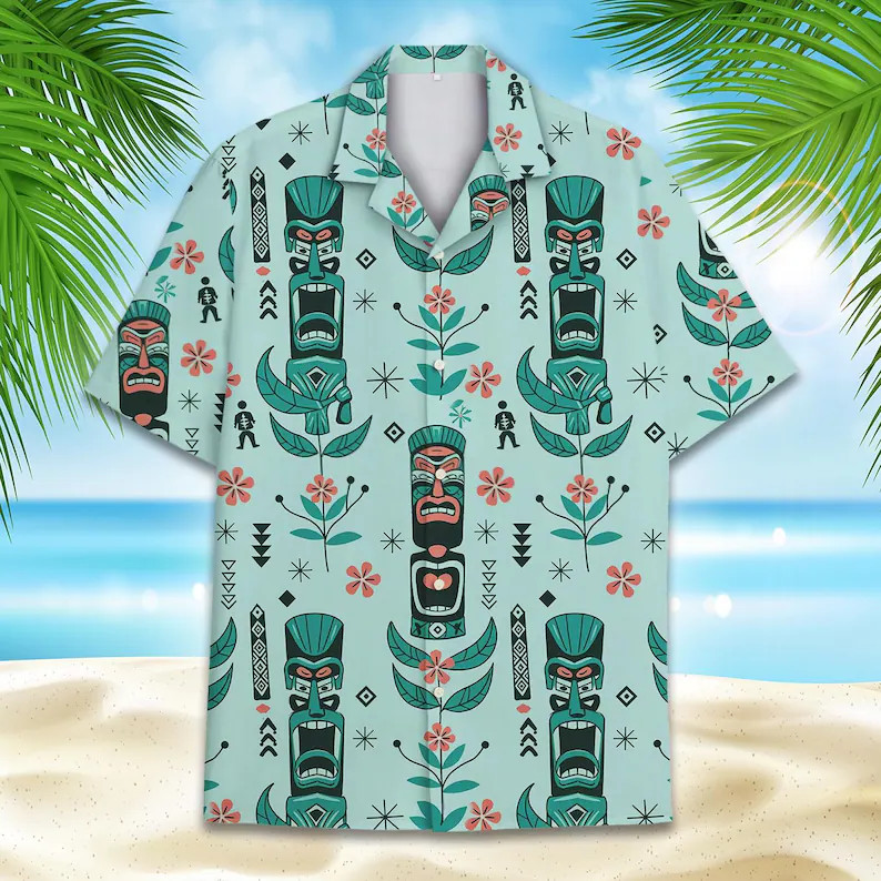Tropical Tiki Hawaii Shirt Men Women Aloha Beach Vacation Summer
