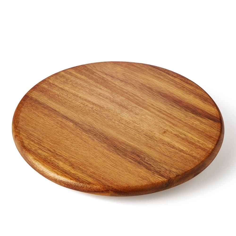 Acacia Wood Lazy Susan Turntable Tray 12 Inch Cabinet Organizer-image