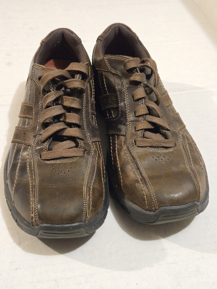 Vintage Skechers Relaxed Fit SN64436 Brown Leather Sneakers Mens 10 Y2K Dadcore