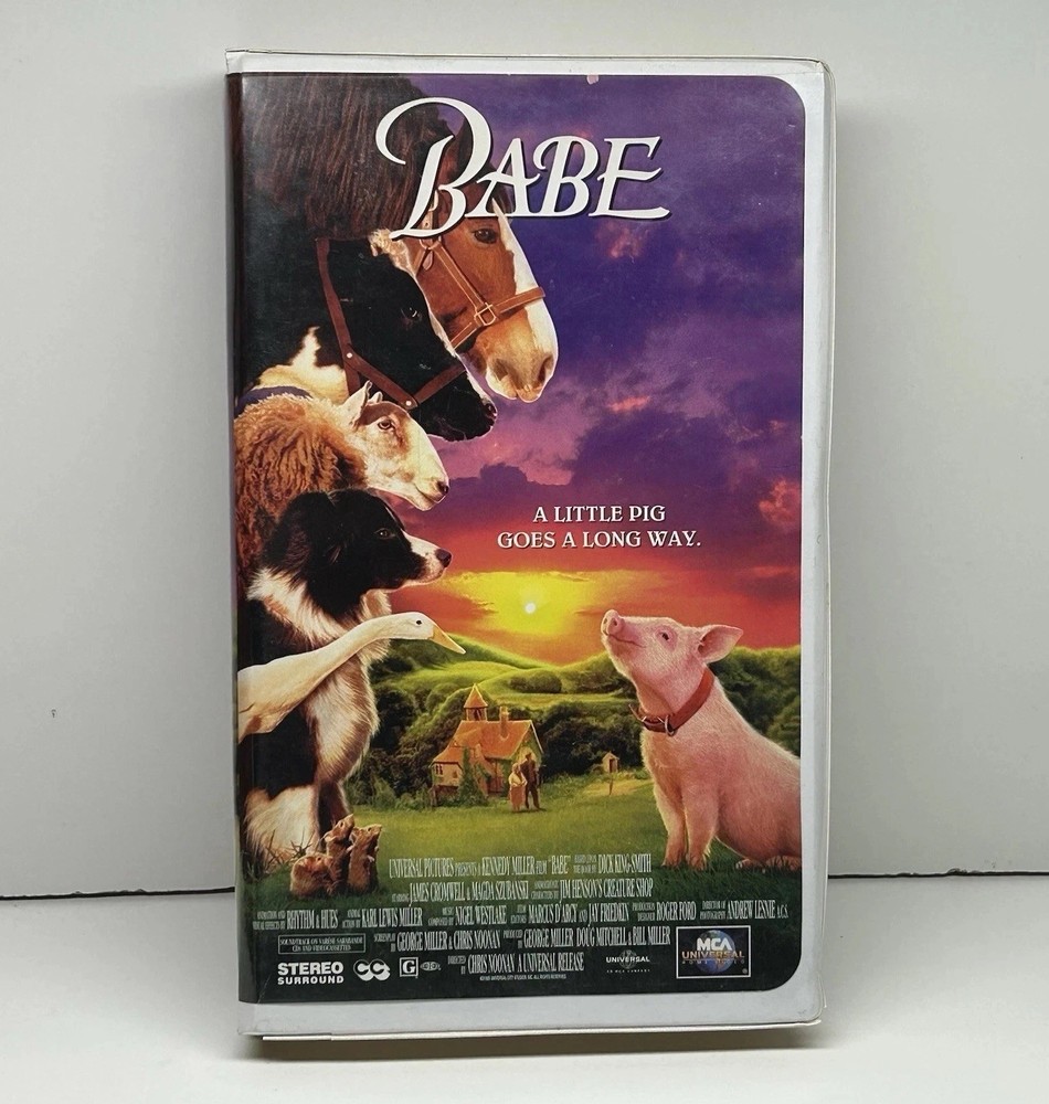 Babe VHS Video Tape Talking Pig Kids 90s Movie VTG Clamshell Buy 2 Get 1 Free!