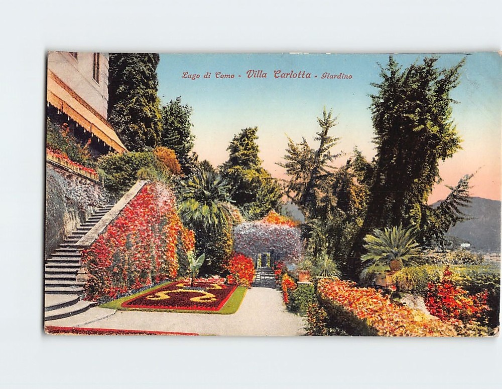 Postcard Giardino Villa Carlotta Lago di Como Tremezzo Italy