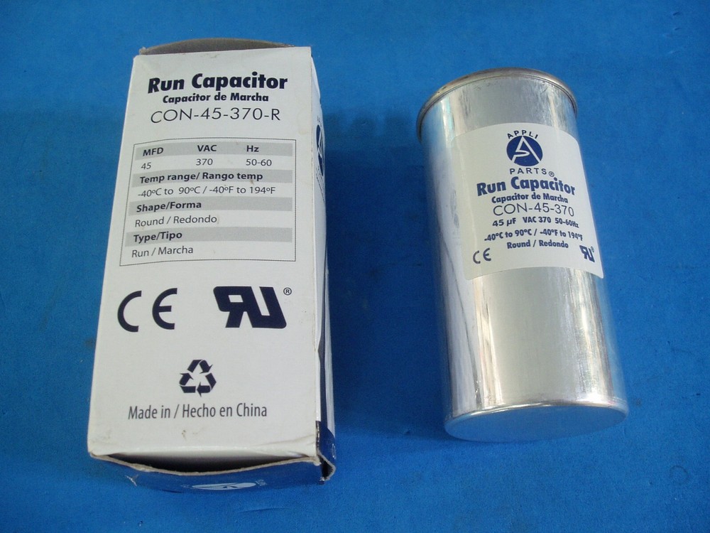 APPLI PARTS CAPACITOR ROUND RUN 45 uf mfd 370  VOLTS FOR HVAC MOTORS