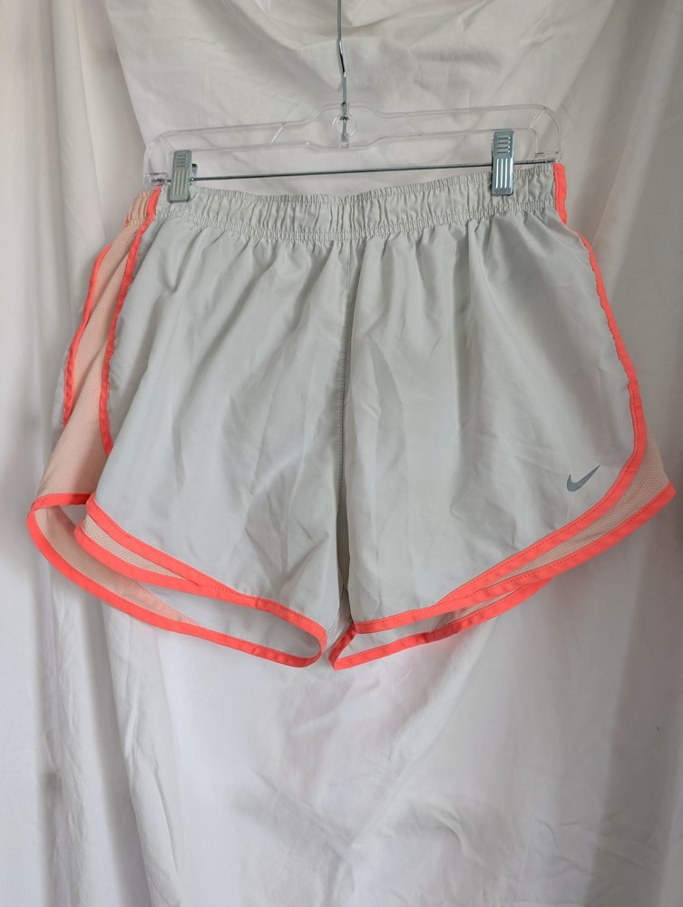 Nike Dri-Fit Lined Shorts Off White Neon Orange Women's size XL w 3