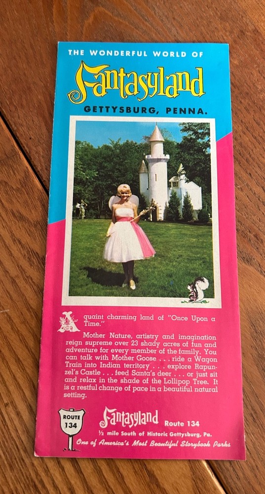 Vintage 1950’s Brochure Fantasyland Gettysburg PA