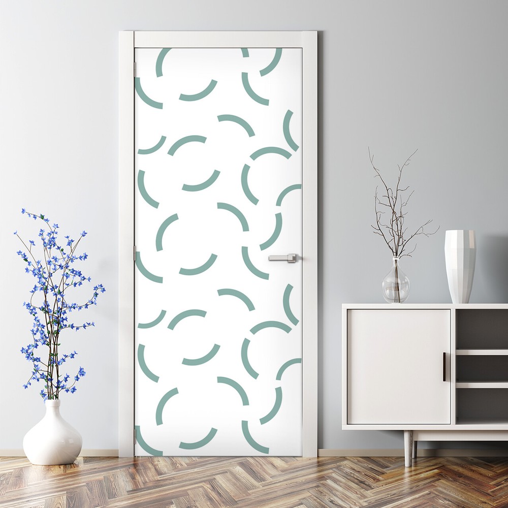 Colourful Arches Geometric Easy stick Adhesive Door sticker Half Circle Pattern