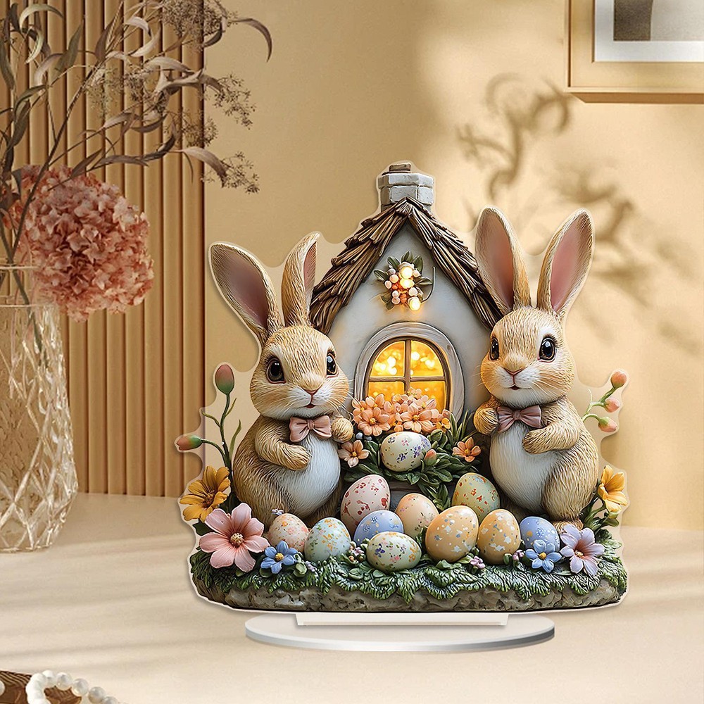 Acrylic Bunny Table Decoration Easter Decor Cute Unique Ideal Gift Party