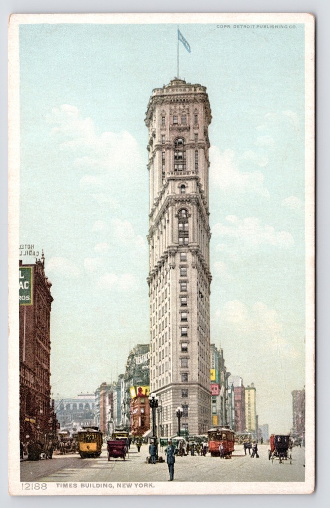 Times Building  Broadway & 42nd Times Square New York City NYC NY c1908 Postcard