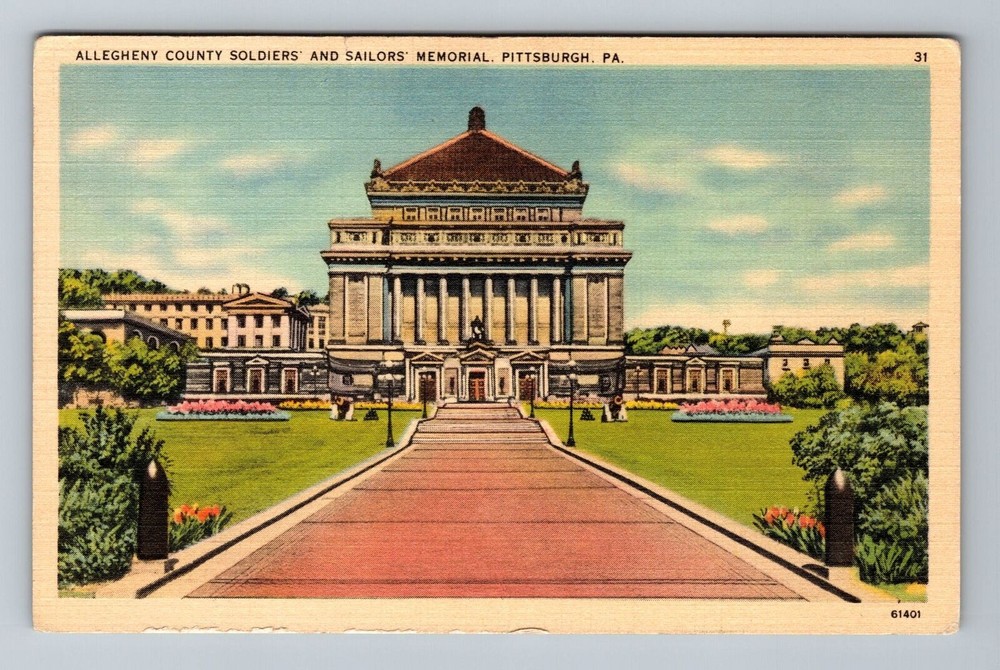 Pittsburgh PA-Pennsylvania, Allegheny Soldiers Sailor Memorial Vintage Postcard