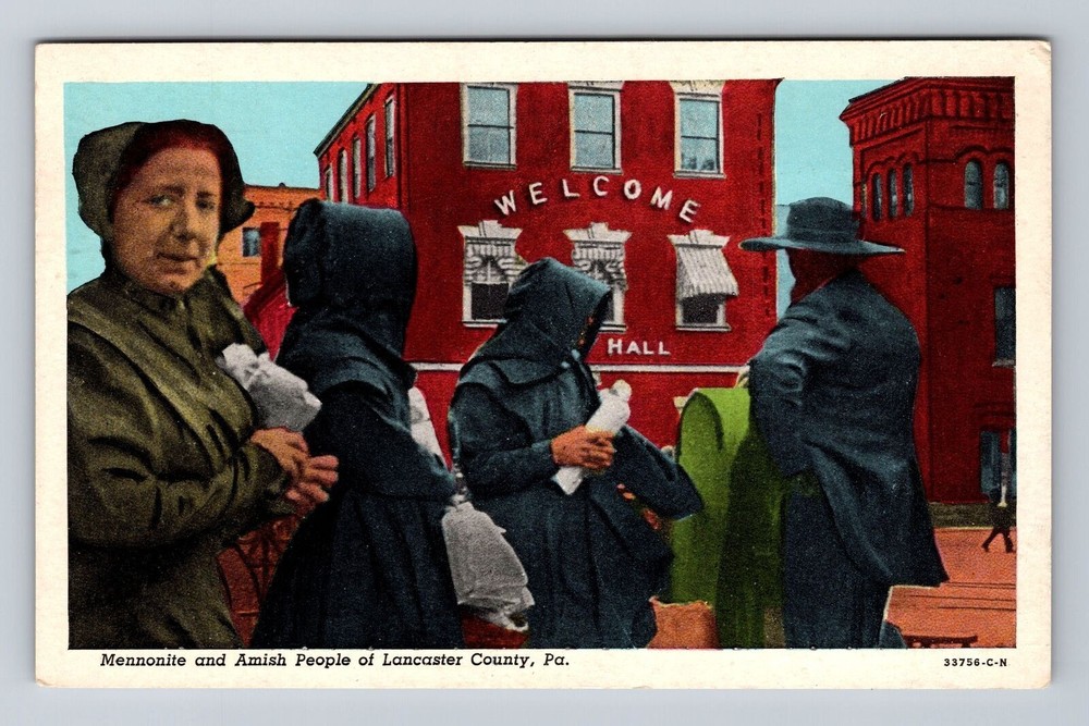 Lancaster County PA-Pennsylvania, Mennonite, Amish People, Vintage Postcard