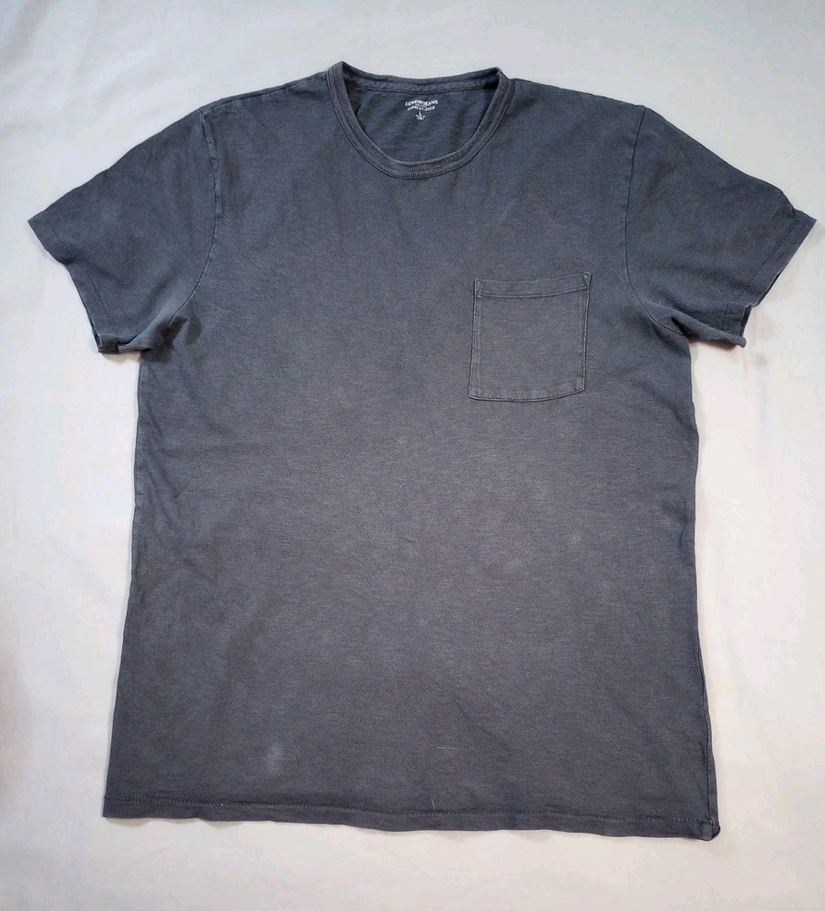 J Crew Jeans Shirt Mens Large Gray Garment Dyed Pocket Short Sleeve