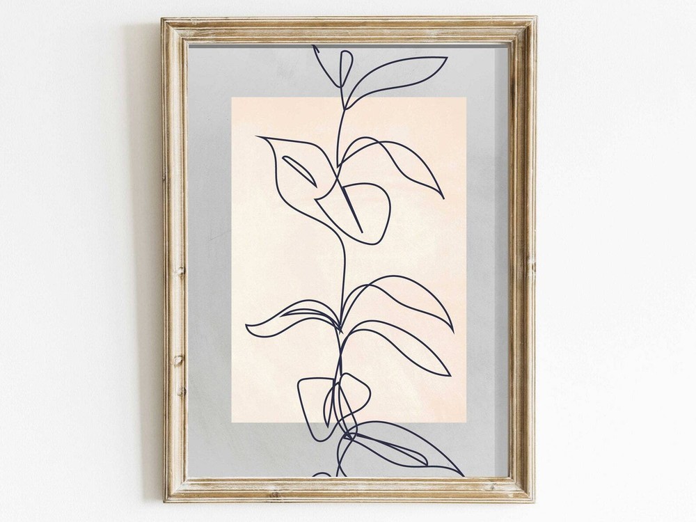 Minimalist Botanical Art Floral Boho Wall Art Boho Flowers Print Bohemian Decor