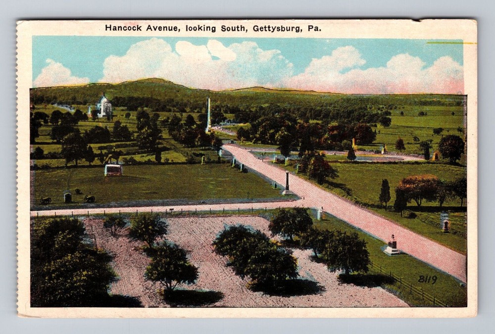 Pennsylvania PA Gettysburg Hancock Avenue Looking South Vintage Postcard