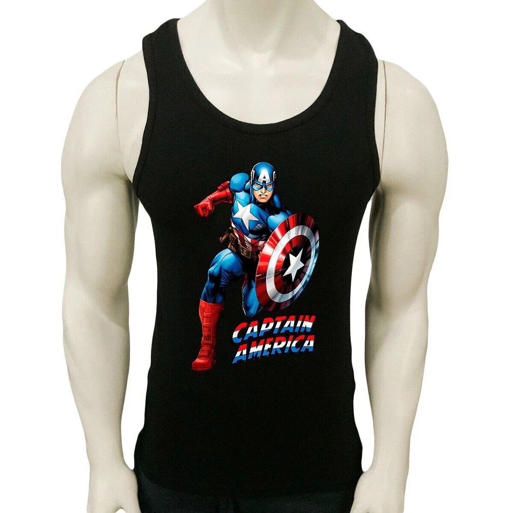 Nwt Captain America Superhero Logo Comics Men's Sleeveless Tank Top