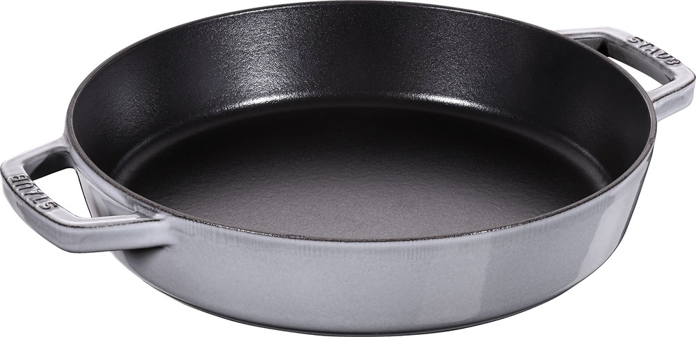 STAUB Cast Iron Frying Pan with Two Handles  Graphite Grey  26 cm