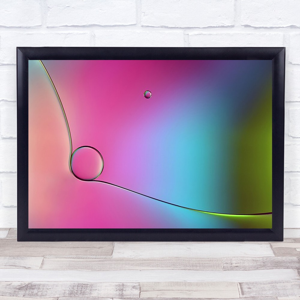 Is Heading Water Bubbles Oil Drops Colour Colours Colourful Drop Wall Art Print