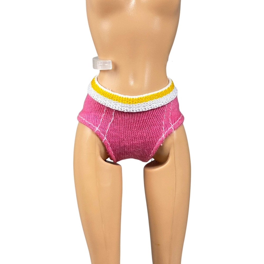 Pink, White and Yellow Barbie Underwear Doll