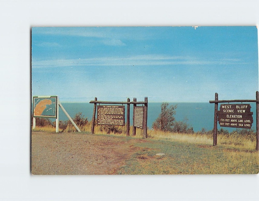 Postcard West Bluff Scenic View Brockway Mountain Michigan USA