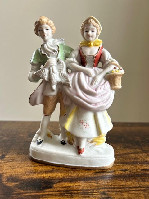 Vintage Porcelain Figurines Made in Occupied Japan Victorian Couple