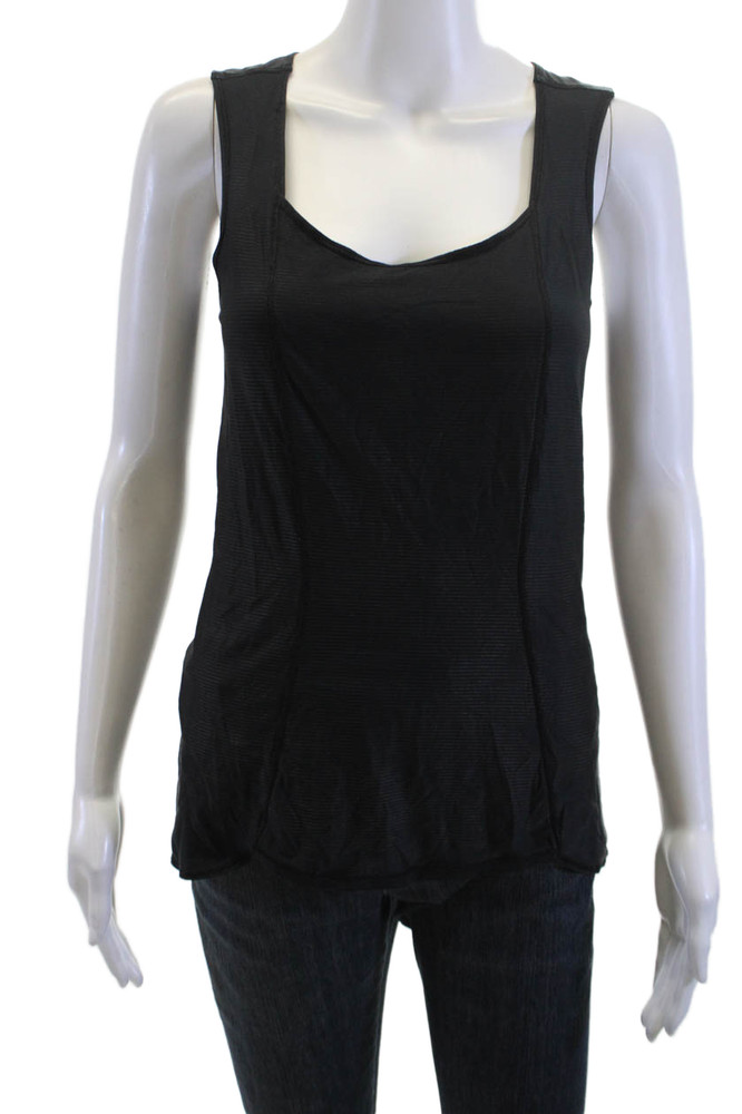 Lululemon Womens Black Nylon Sleeveless Tank Top Round Neck Size 8Free Shipping in US $100+ Orders | $6.95 Orders Below
