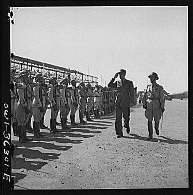 Tunis Tunisia General de Gaulle Salutes Honor Guard 1943 Military Parade