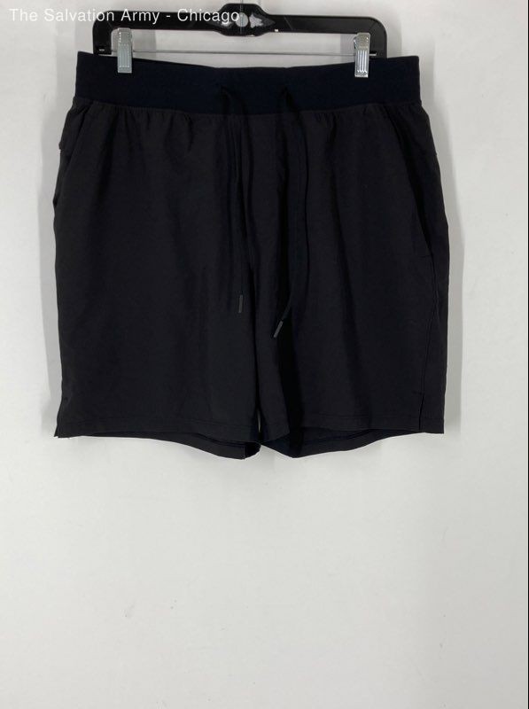 Lululemon Mens Black Elastic Waist Activewear Athletic Shorts Size Large