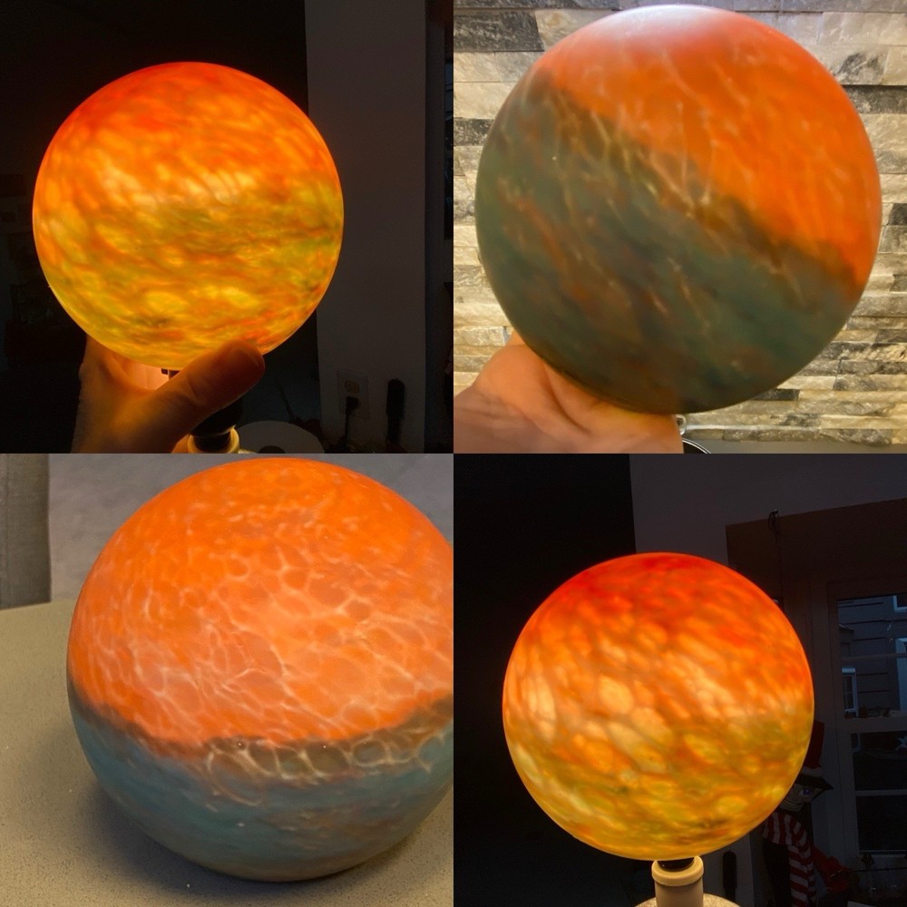 Vintage Art Deco Satin Glass Globe Lamp Shade atomic era extremely rare globe