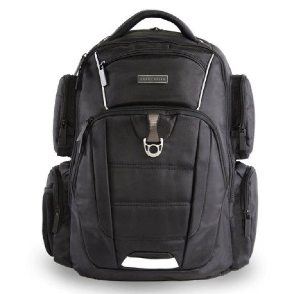 Perry Ellis Black 350 Laptop Backpack - Stylish Business Travel Bag $160