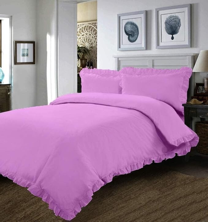 Luxury 100% Cotton Princess Ruffles Duvet Cover Set for Bedroom
