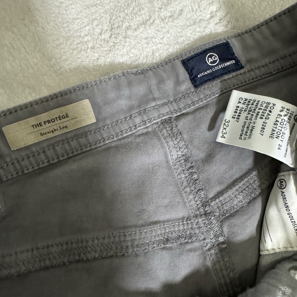 Adriano Goldschmied Pants Adult 32 x 34 Gray Chino AG Protege Straight Mens
